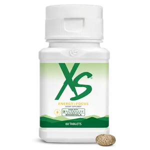 XS Energy + Focus Dietary Supplement | 60 Tablets | Green Tea Extract & Rhodiola Rosea