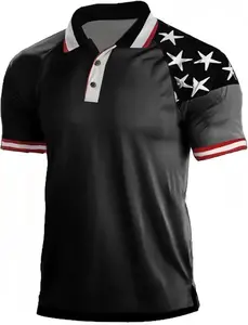 Mens American Flag Patriotic Polo Shirts
