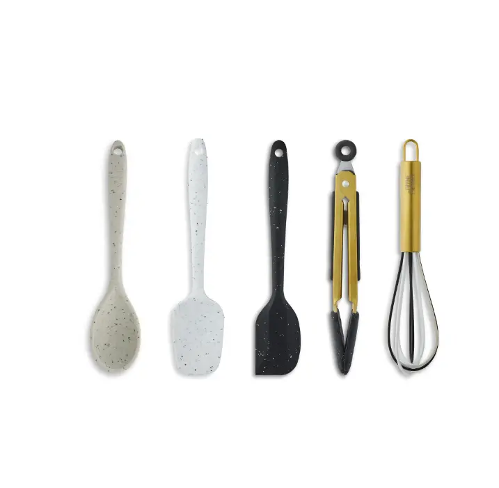 5-Piece Silicone Mini Utensil Set for Kitchen Gadgets Cookware Tongs Spoon