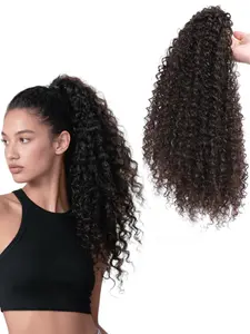 Drawstring Curly Hair Ponytail Wig, Synthetic Wavy Hair, Adjustable Easy-To-Use Clip-In Hair Extension, Drawstring Ponytail Extensions, Perfect for Casual Wear and Parties