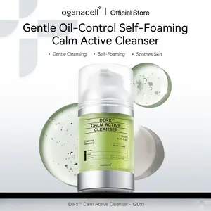 OGANACELL DERX Calm Active Cleanser 120ml with Centella Asiatica & Red Bean Powder for Deep Pore Cleansing Oil Control Gentle for Sensitive Skin Korean Facial Foam Self-Foaming Mild Hydrate Moisturizing Smooth Hydrating mothersdaygift