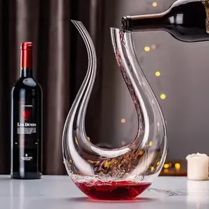 1500ML Big Decanter Handmade Crystal Red Wine Brandy Champagne Glasses Decanter Bottle Jug Pourer Aerator for Family Bar NONE