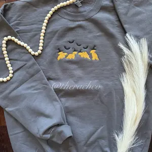 Halloween Chicken Nuggets Sweatshirt, Embroidered Halloween Sweatshirt, Dinosaur Chicken Nugget Sweatshirt