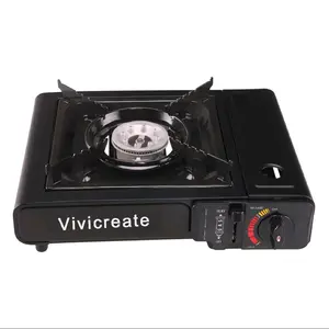 Vivicreate 7000 BTU Portable Butane Camping Stove-Korean Style Outdoor BBQ Burner for Hiking, Travel, and Emergency Cooking