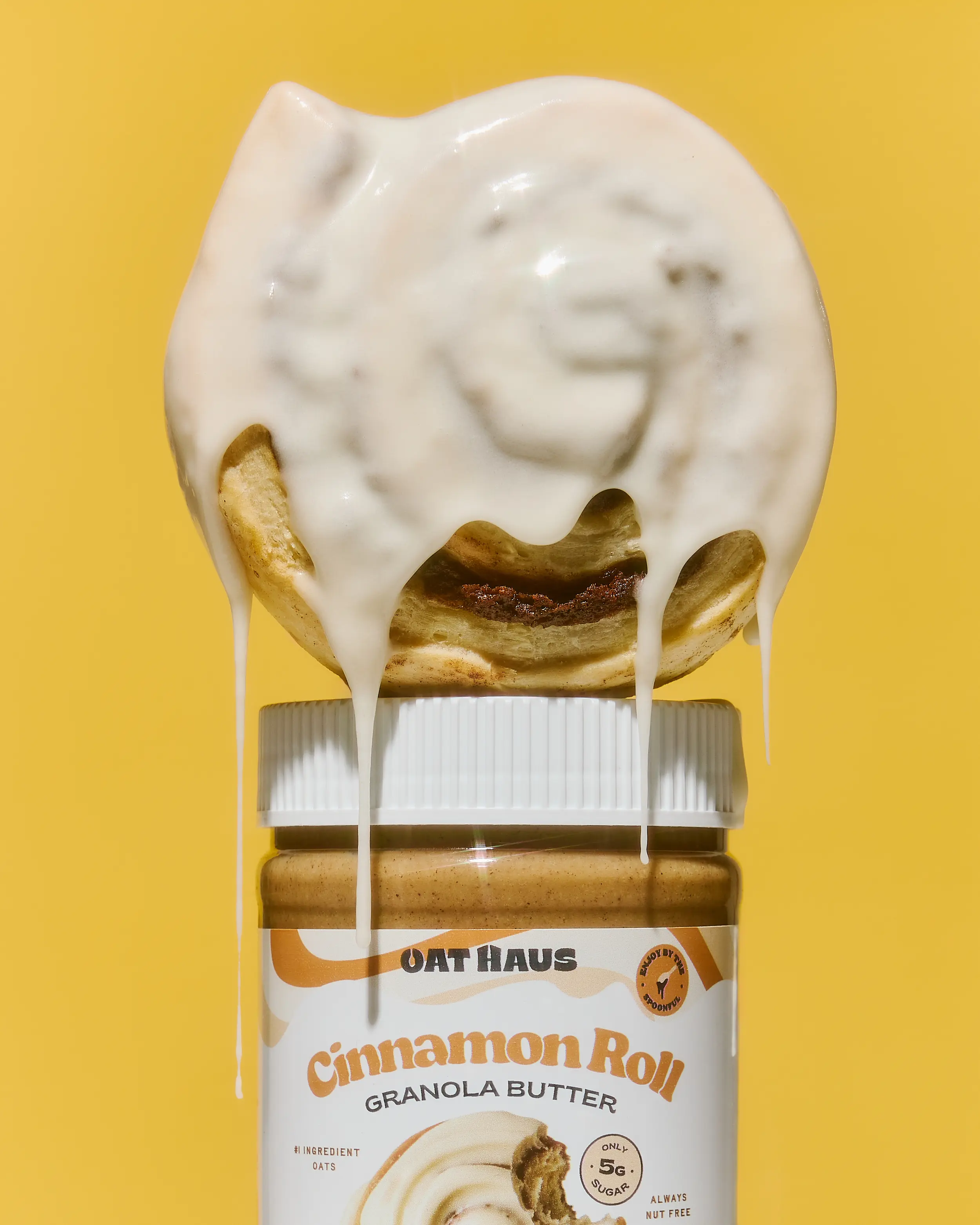 Oat Haus Cinnamon Roll Granola Butter Spread - Vegan, Gluten-Free, Nut-Free, Low-Sugar Pantry Spread