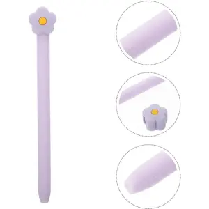 Compatible with Samsung Galaxy Tab S7/S7+/S7 FE/S8 Ultra/S8/S8+/S9/S9+/S9 Ultra S Pen Sleeve Case, Cute Flower Design Silicone Sleeve Protective Skin Case Cover Non-Slip Smooth Grip (Purple)