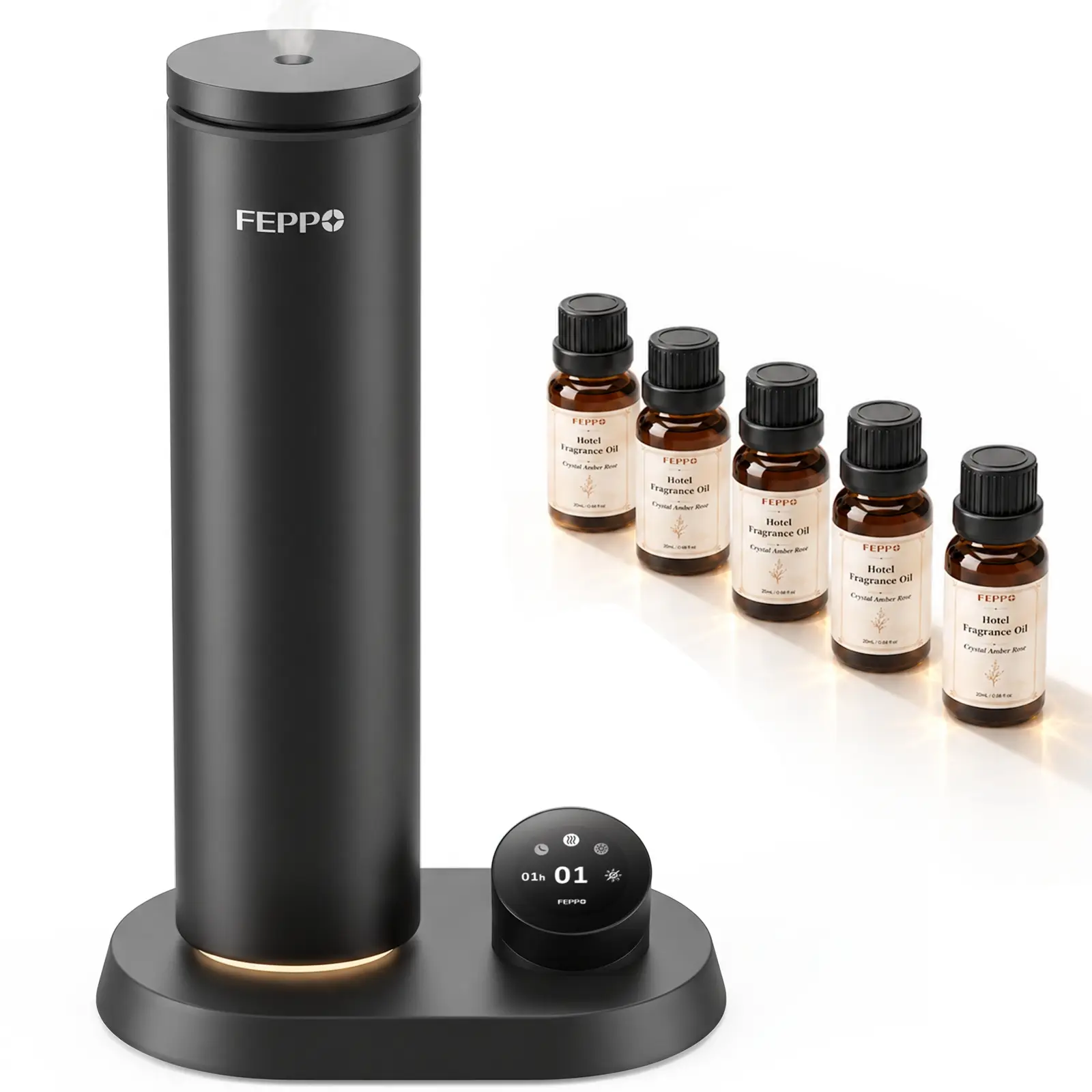 FEPPO Waterless Diffuser Pro, 10-Level Diffusers for Home, Up to 2000 Sq Ft, Diffuser with TFT Display & Rotary Control, 24H Timer, 7-Color Light & 5×20mL Scent Oils for Large Room, Hotel, Spa & Yoga,techvibes
