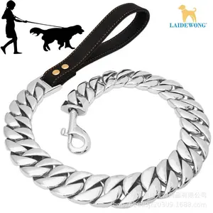 Hot selling spot 32mm stainless steel gold large dog chain traction casting chain bully pit bull pet evil traction