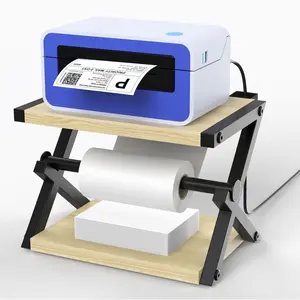 Label Holder for Rolls and Fan-Fold Labels, Shipping Thermal Label Holder for Thermal Printer, Desktop Label Printer Accessory Supplies for Home, Office, Small Business