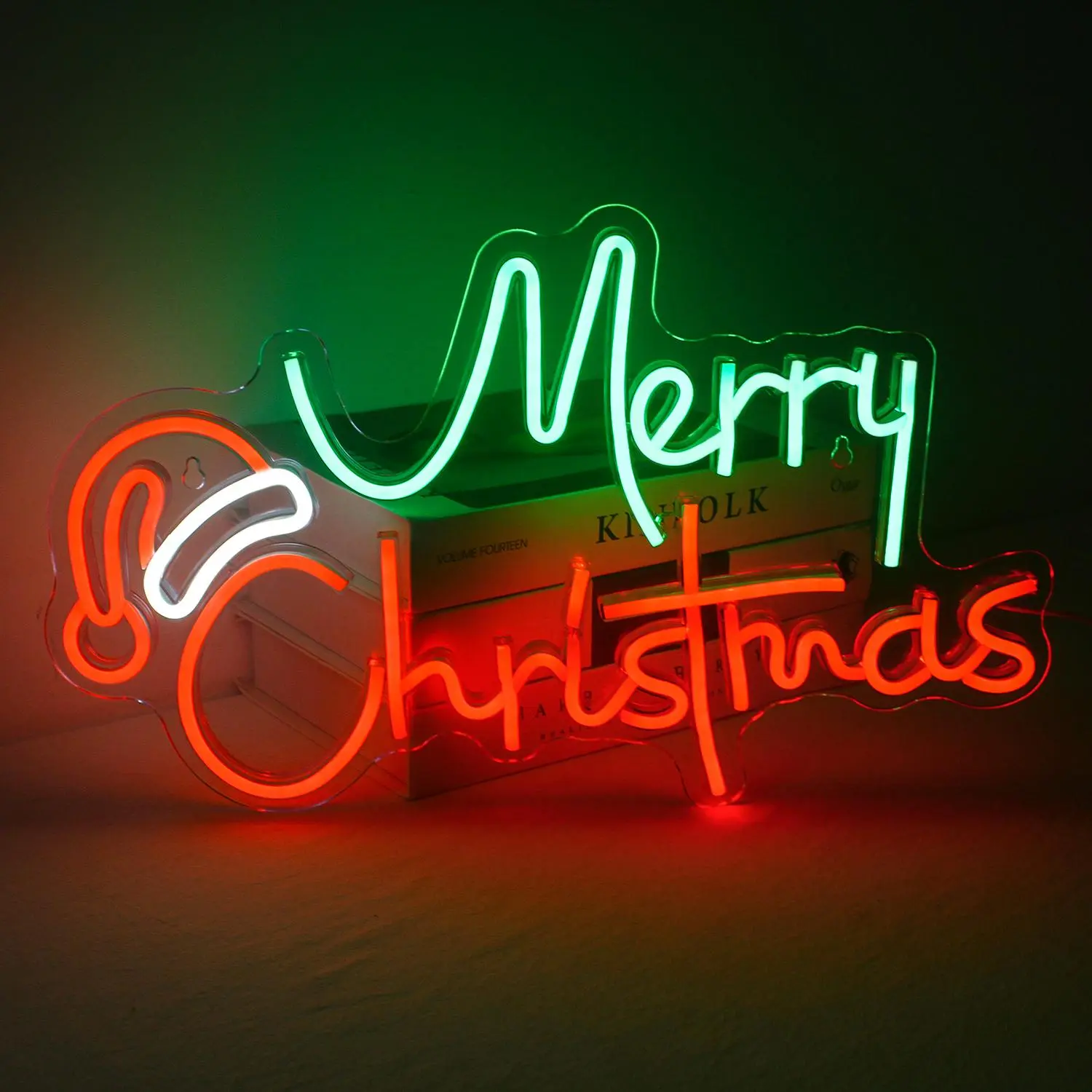 Merry Christmas Neon Sign, LED Glowing Wall Mounted Neon Light, USB Powered Decorative Lamp for Home, Bar, Restaurant, Office, Shop, Club