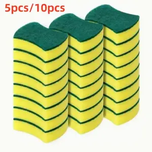 Kitchen Cleaning Sponge, Multipurpose Kitchen Sponges, 5/10pcs Double Sided Dish Washing Sponge, Scouring Pad, House Cleaning Tools