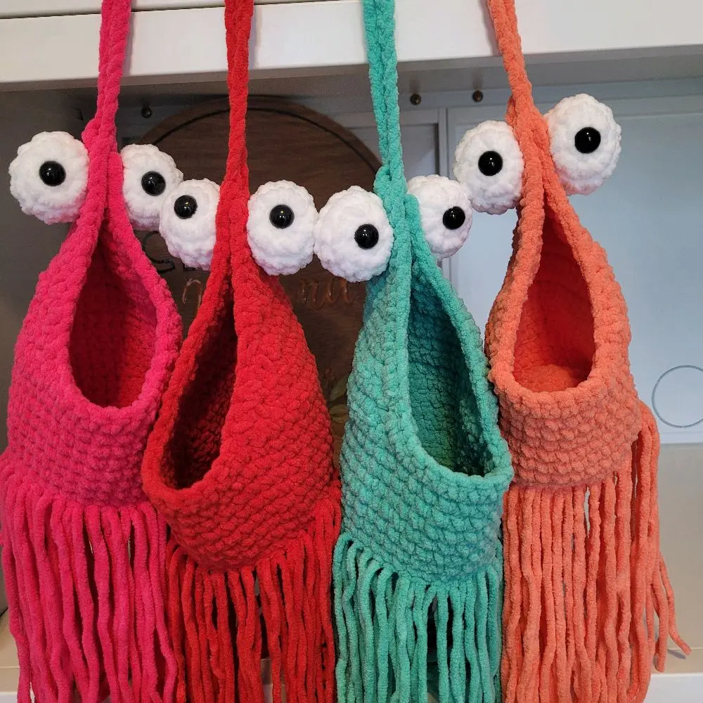 Large Crochet Yip Yip, Hanging Basket, Handmade