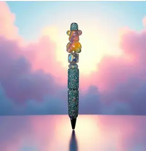 Rainbow Cosmic Teddy Bear Beaded Pen