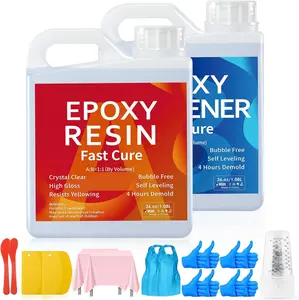 72OZ/11.8OZ Crystal Clear Epoxy Resin Kit - Non-Yellowing & Bubble-Free for Jewelry Making Wood & Resin DIY  Molds perfect for Christmas Halloween Decorations