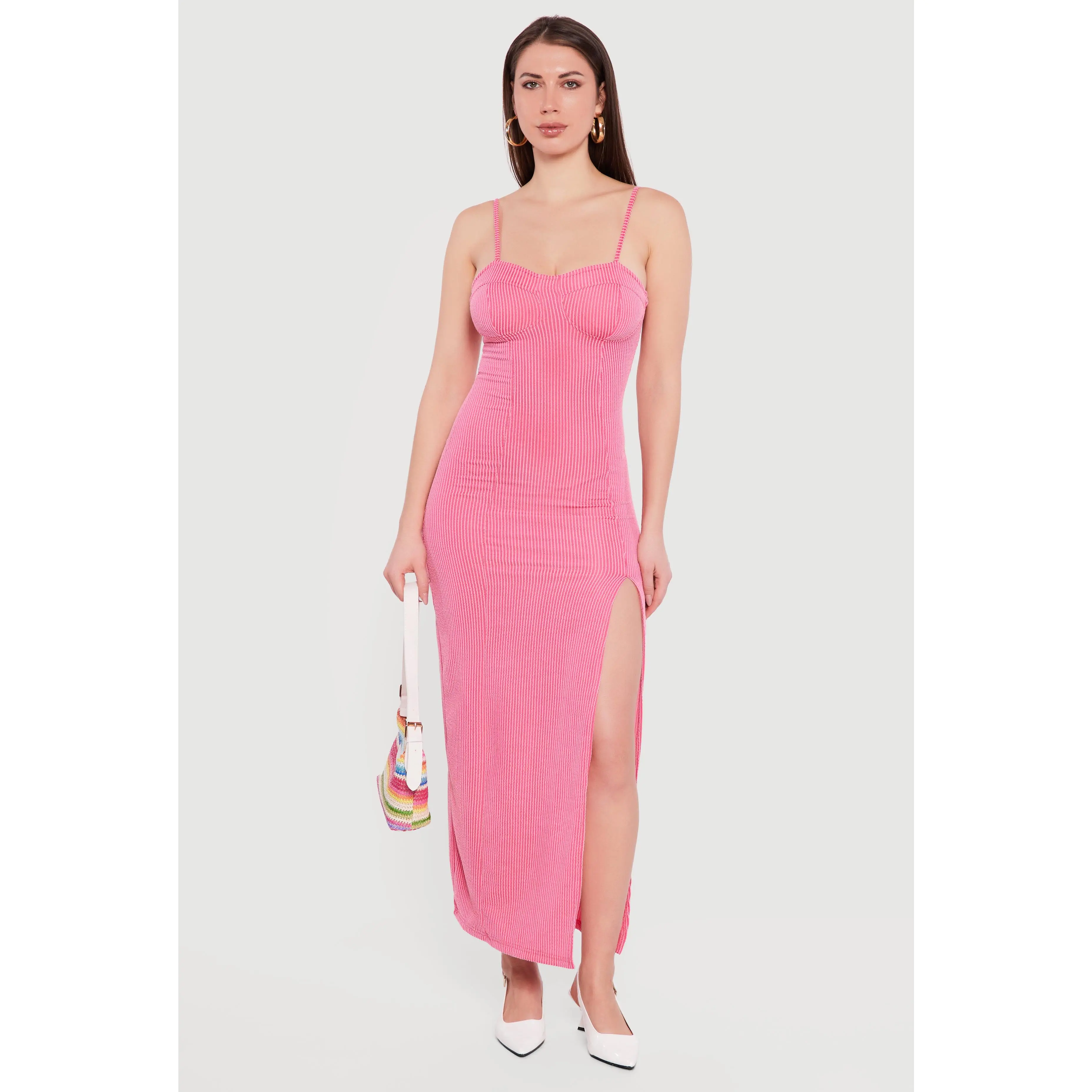 Rib Knit Sweetheart Maxi Cami Dress