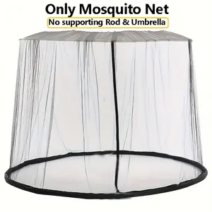 1PC Outdoor Patio Mosquito Net, Home Essentials Polyester Woven Protective Cover, Zipper Closure, Single Packaging (Support Poles & Umbrella Not Included) Sunshade Canopy