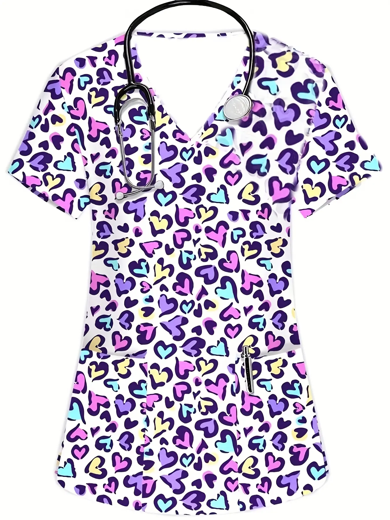 Casual Comfortable Breathable Women'S V-Neck Uniform