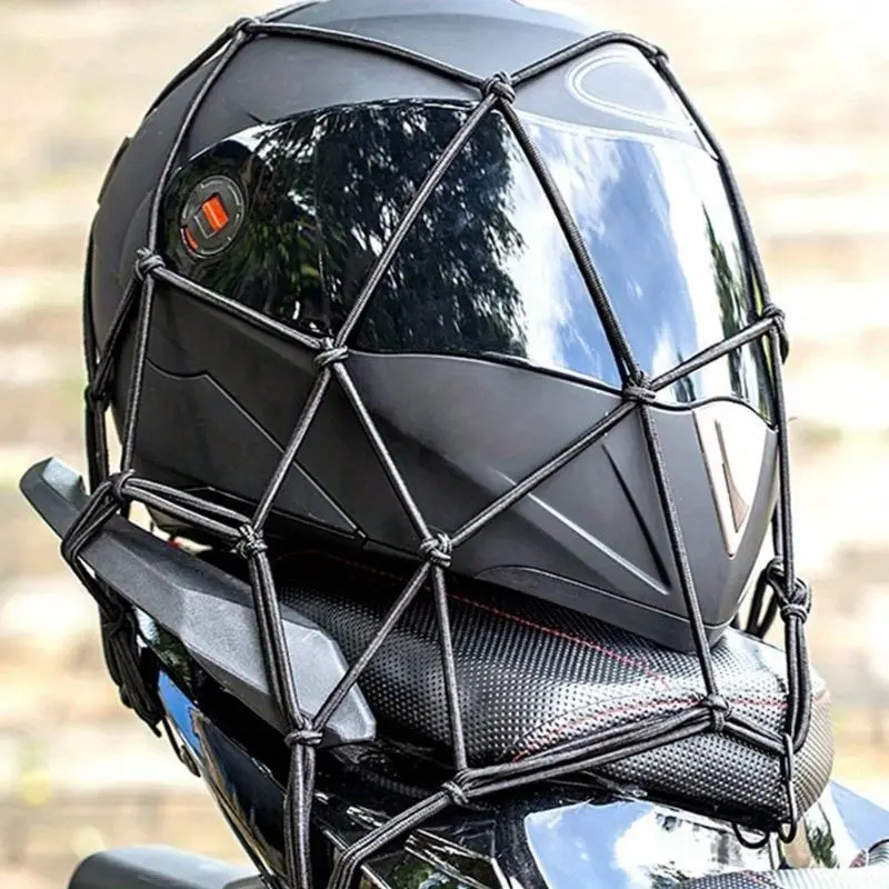Motorcycle Luggage Net Bike 6 Hooks Hold down Fuel Tank Luggage Mesh Web Bungee Adjustable Hanging Ropes Black Motorcycle Bike 6 Hooks Tank Car styling