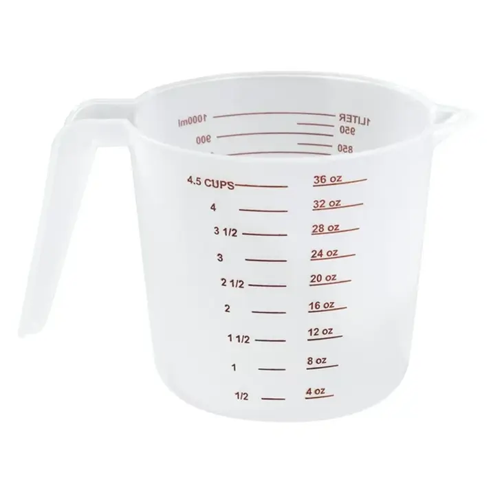 3-Piece Plastic Measuring Cups Set with Spouts, Clear Colorful Kitchen