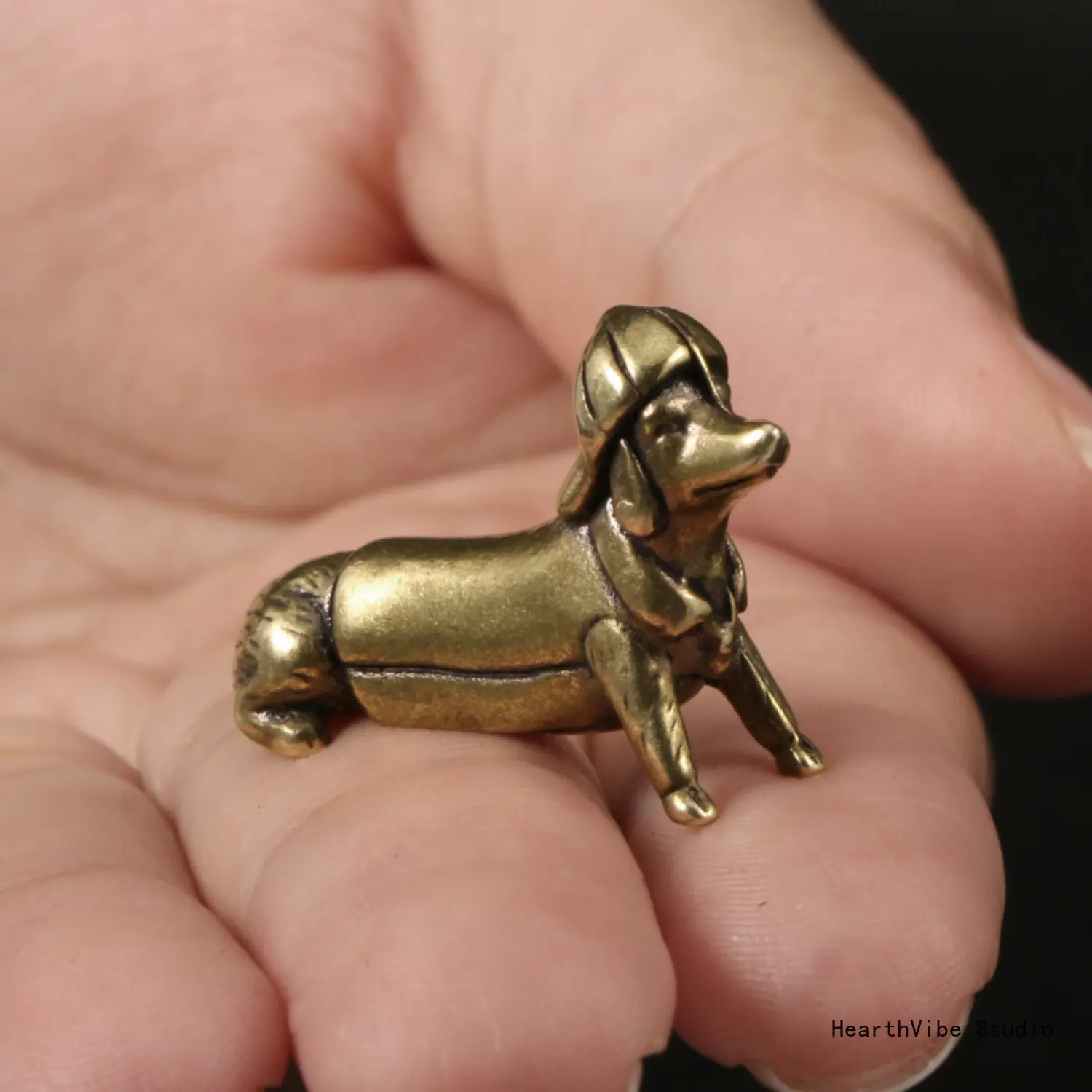 Miniature Dachshund Figurine, Cute Solid Animal Puppy Ornament for Office Desktop & Home Decor Gifting (Sports & Outdoor Camping-Hiking Hammock Accessory), Animal Design, Resin, Miniature Things, Desk Decor, Decorative, Small, Handmade Craft