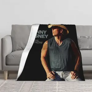 Kenny Chesney Throw Blanket Soft Hypoallergenic Flannel All Season for Bed Sofa Camping Perfect Gift for Horror Fans Christmas Birthday New Year Halloween Camping Essential