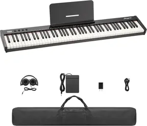 GAOMON Piano Keyboard, 88 Key Full-Size Semi-Weighted Portable Electric Piano with Stand, Headphones, Sustain Pedal, Carry Bag, Bluetooth & USB-MIDI. Perfect for Beginners and All-Ages Learning