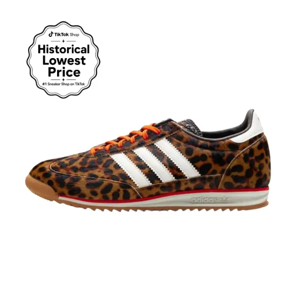 Women’s Adidas SL 72 OG Leopard Print Casual Athletic Sneakers - Fashion Sporty Chic Shoes, Classic Retro-Inspired Design, Loose Comfortable Fit, Lightweight Feel, Signature 3-Stripes, Ideal for Walking & Casual Wear, Nylon/Suede