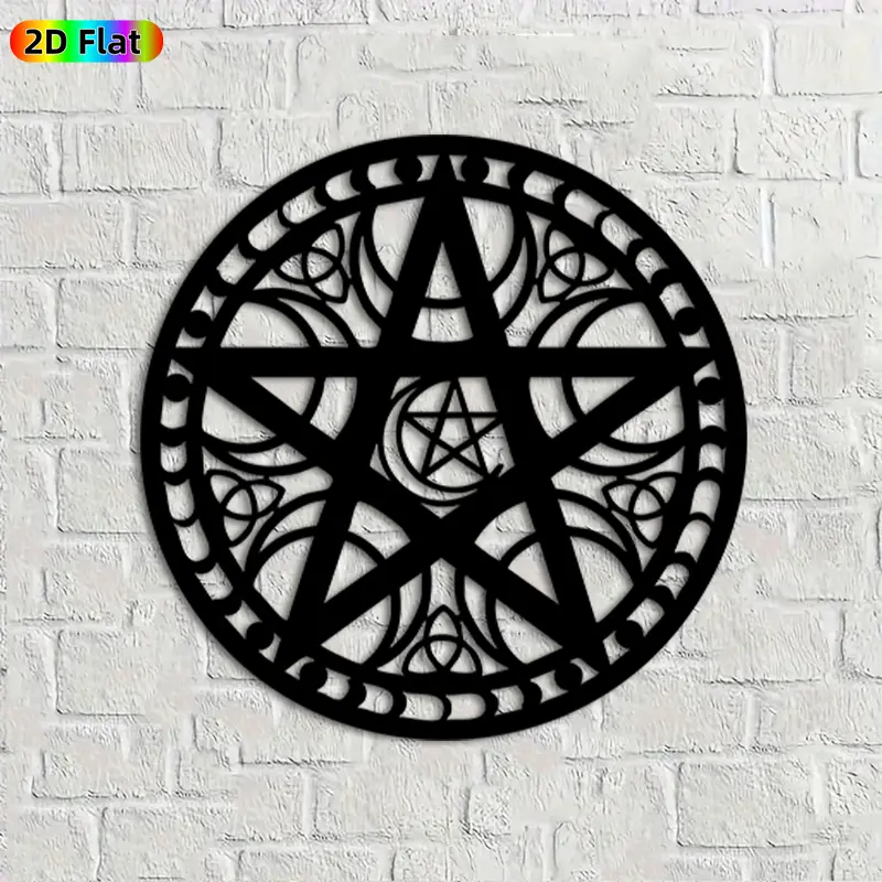 1pc Pentagram Metal Wall Art Decoration,Pentagram Statue Mural, Ideal Gift for Halloween,New Year, Weather-Resistant Metal Wall Decor Wall Sculptures, Perfect for Indoor Wall & Outdoor Fence Decor Enthusiasts