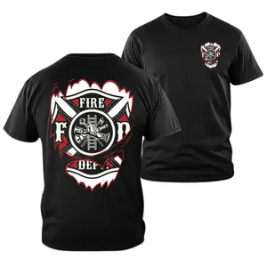 Fire Department Shirt, Firefighter Maltese Cross T Shirt, Fire Dept Logo Graphic Tee, First Responder Firefighter Apparel, Unisex Firefighter Shirt