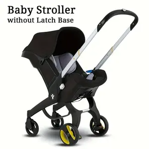 Baby Stroller with Free Bag ,Newborn Stroller,Foldable Stroller Legs,Equipped with Chest Clip,One-Click Contraction Function,Alloy Metal Material,4-wheel Travel Toddler Stroller Adjustable