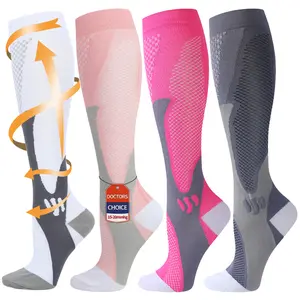 ISUNlE Compression Socks - 4 Pairs (15-20 mmHg) for Men & Women | Comfortable, Durable, and Supportive | Perfect for Everyday Use and Active Lifestyles | Breathable High Performance Fabrics