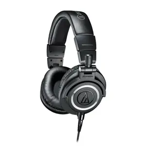 Audio-Technica ATH-M50x Professional Studio Monitor Headphones with 45mm Drivers, Circumaural Design, and Detachable Cable for Enhanced Sound Isolation and Durability