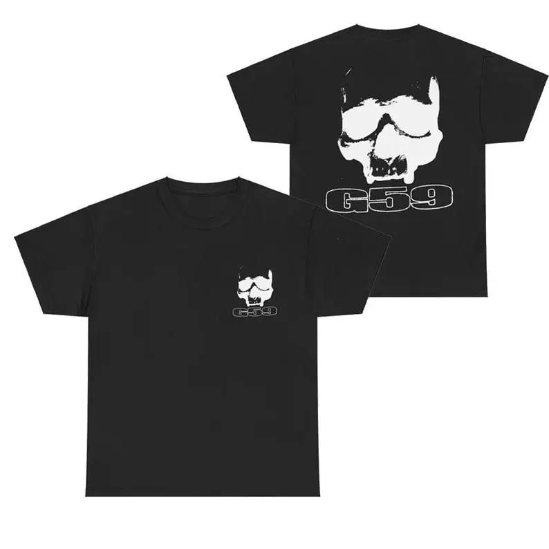 G59 Unisex Streetwear Cotton T-Shirt - Mens Clothing, Short-Sleeve Round Neck Minimalist Graphic Shirts, Oversized Black Casual Top, Comfortable Everyday Wear, Gifts for Boyfriend, Oversized Tshirt Women