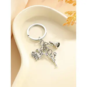 1Pc Cheerleader Dancer Keychain Team Aid Hanging Ornament Football Sports Game Day Fans Gift Car Accessories Bag Charm Backpack For School Letter