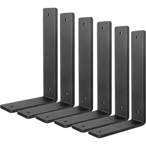 Heavy Duty 10 Inch Shelf Brackets, 6 Pack L Shaped Floating Wall Shelf Bracket for DIY Decoration with Mounting Hardware