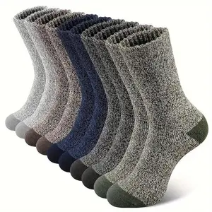 5 Pairs Men's Merino Wool Socks, Thick Thermal Warm Winter Socks, Insulated Cold Weather Boot Socks for Hiking Camping Outdoor Activities