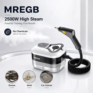 MREGB Handheld Steam Cleaner High-Temperature Pressurized Portable Steamer Fast Heat-Up Deep Cleaning Tool with Accessories for Car Detailing Kitchen Grease Bathroom Tile Floor Multi Surface Home Appliance Wash Equipment