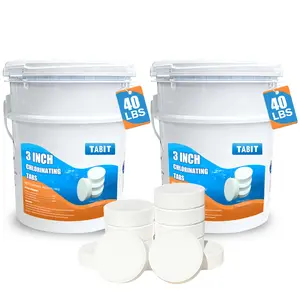 【80 lbs】TABIT 3" Chlorine Tabs, 3 Inch Chlorinating Tablets 80 lbs for Swimming Pool, Spa and Hot Tub, Slow Dissolving