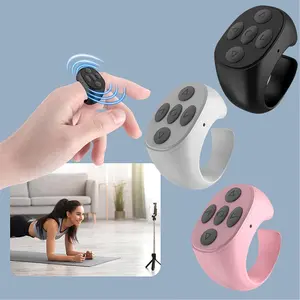 Fingertip Wireless Bluetooth Remote Control, Fingertip Remote Control Ring, Remote Control App Page Turner, Scrolling Rings Rechargeable Camera Remote, for Phone Tablets Selfie, Flip Page