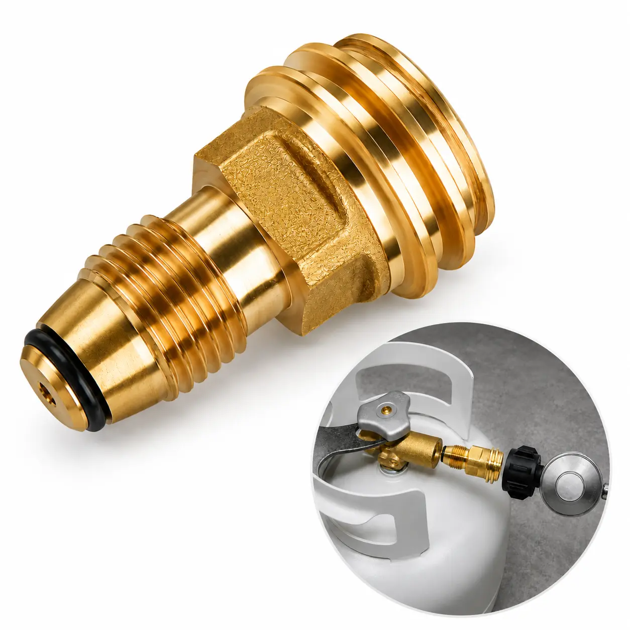 Propane Tank Adapter Converts POL LP Tank Service Valve to QCC1/Type1 Hose or Regualtor - Old to New.
