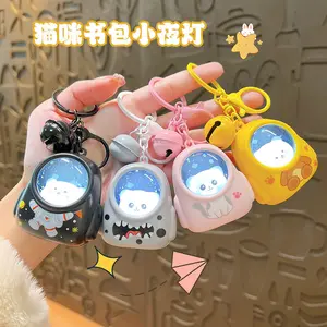 Cat backpack, glowing night light, keychain accessory, bag decoration, pendant, small gift