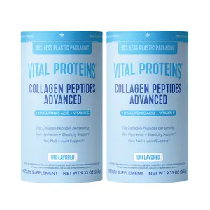 Vital Proteins Collagen Peptides Advanced 2-pack - Unflavored, 9.33 oz | Powder Dietary Supplement | Hydrolyzed Collagen with Hyaluronic Acid and Vitamin C