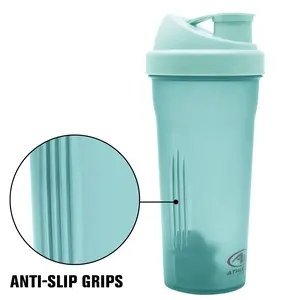 Athletic Works 24oz Aqua Protein Drink Shaker Bottle W/Mixing Ball