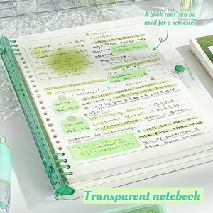 B5 Removable Learning Notebook, Planner Notebook, with Transparent Cover, for Transparent Ring Binder, for content creators, with blank and lined inner pages, Clean, clear pages, removable design