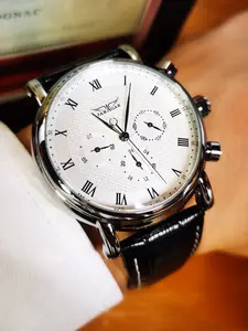 1pc Fashion Pilot Automatic Mechanical Watch for Men Multifunctional Date Display Top Brand Leather Strap Sports Business Mens Watches Casual Wristwatches Gifts Fashionable Watch