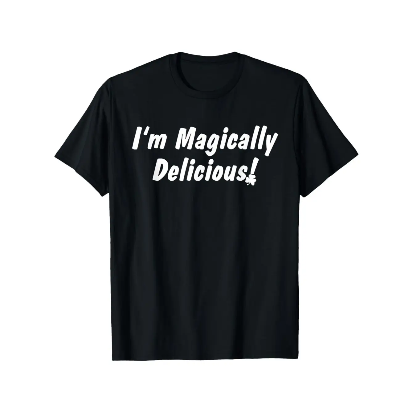 Men's St. Patrick's Day theme with a pun on "Magically Delicious" Graphic T-Shirt - Short Sleeve Crew Neck Regular Fit Casual Wear |   Soft & Breathable Fabric, Durable Print, Everyday Comfort, Machine Washable, Casual and humorous design Product display