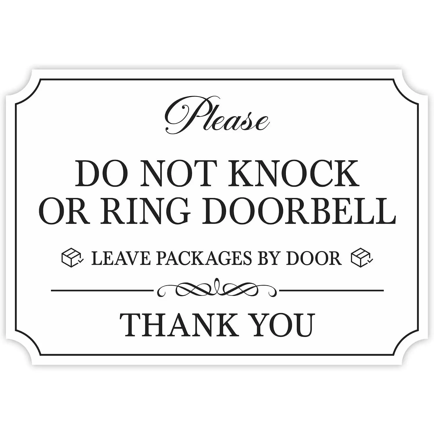 Do Not Knock or Ring Doorbell Sign Sticker, Self-Adhesive Waterproof | Do Not Knock Sign for Front Door, No Soliciting Decals for Doorbell, House Door, Home, Business