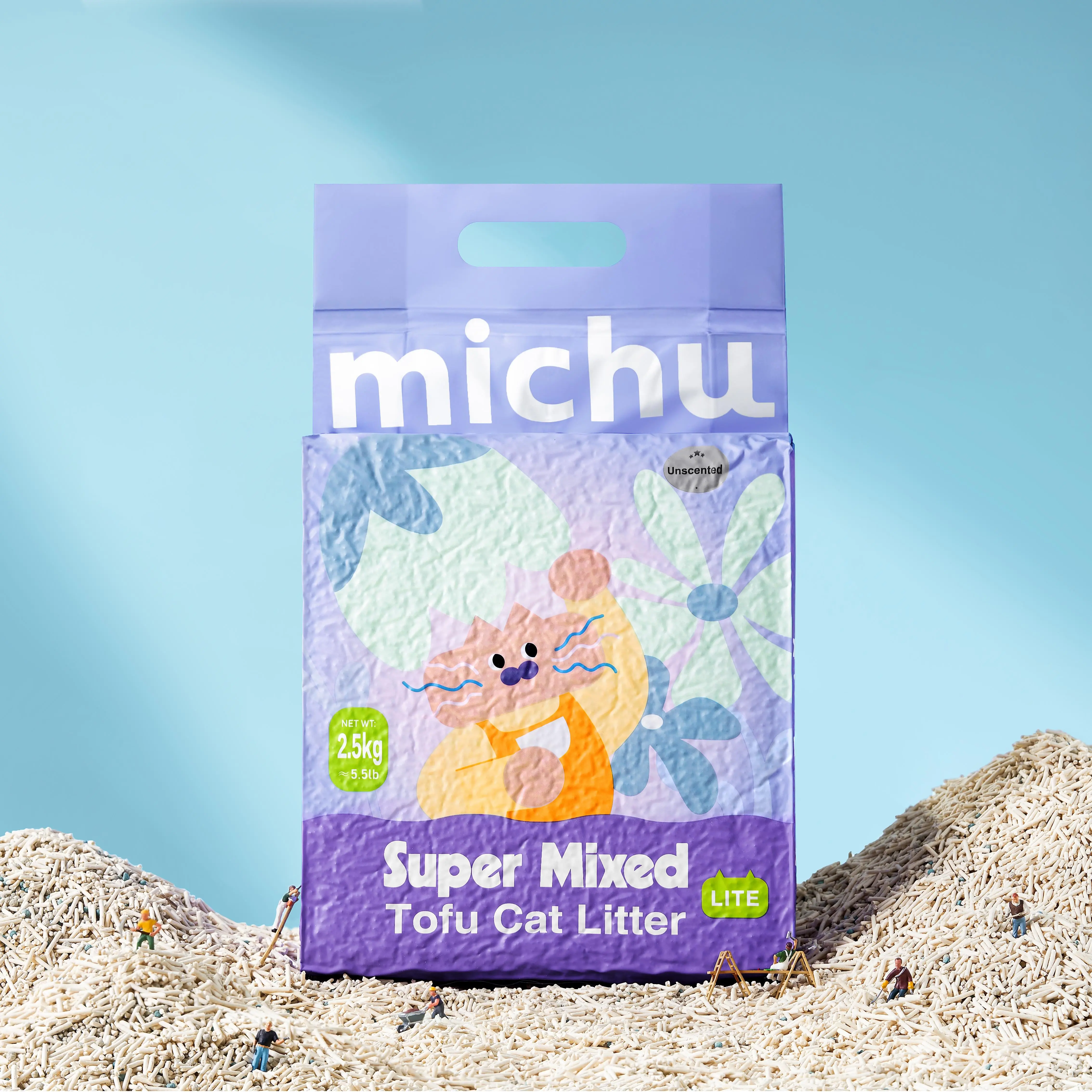 Michu Mixed Tofu Cat Litter Lite 5.5Lb/6L – Flushable, Eco-Friendly & Odor Control