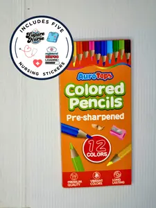The Future Nurse Study Supplies Kit - 12 Colored Pencils + 5 Nursing Stickers