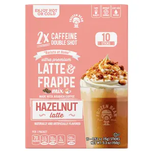 Ultra Premium Frappe Hazelnut Latte Instant Mix – 10 Single-Serve Packs (Carton)